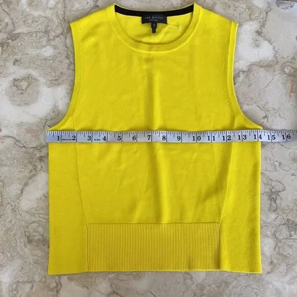 NWOT Rag & Bone Raylee Cropped Stretch Knit Tank Top Yellow - Picture 10 of 13